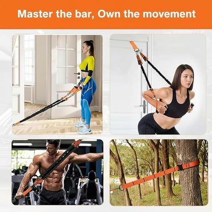 Adjustable Pull Up Assistance Bands with Foot and Knee Support, Heavy Duty Resistance Bands for Pull Up Bar, Full Body Strength Training System for Home Gym, Pull Up Assist Bands with Handles and Bag