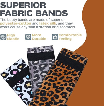 Booty Bands, 3 Levels Hip Bands, Polyester-Cotton and Latex Silk Workout Bands Resistance Bands for Home, Gym, Fitness, Pilates, Yoga (Pack of 3)