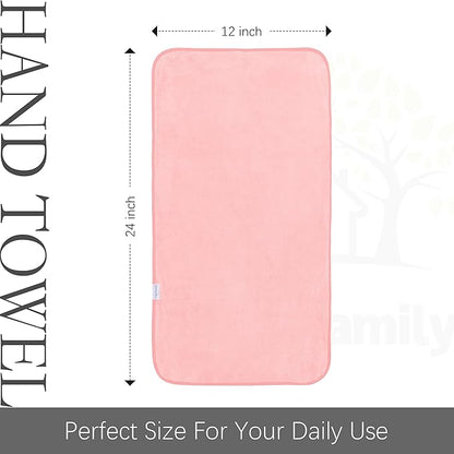 Cosy Family 6 Pack Ultra Soft Microfiber Absorbent Hand Towel, Silk Hemming Towels for Bathroom - Quick Drying - Perfect for Bath, Fitness, Gym, Shower, Hotel, and Spa - 16x28 Inch, Pink