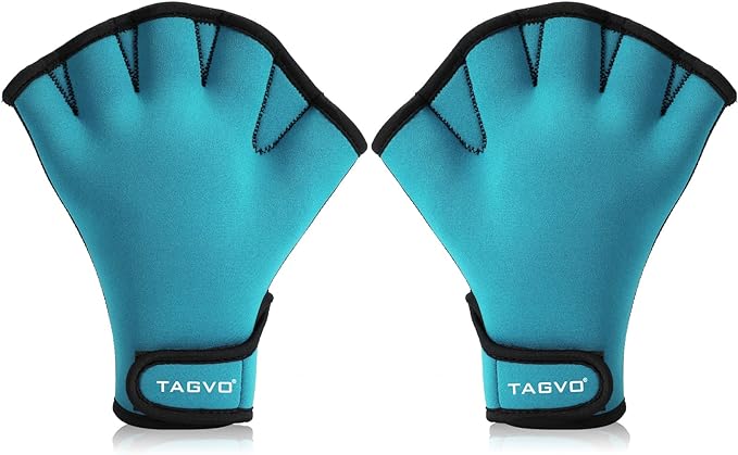 TAGVO Aquatic Gloves for Helping Upper Body Resistance, Webbed Swim Gloves Well Stitching, No Fading, Sizes for Men Women Adult Children Aquatic Fitness Water Resistance Training