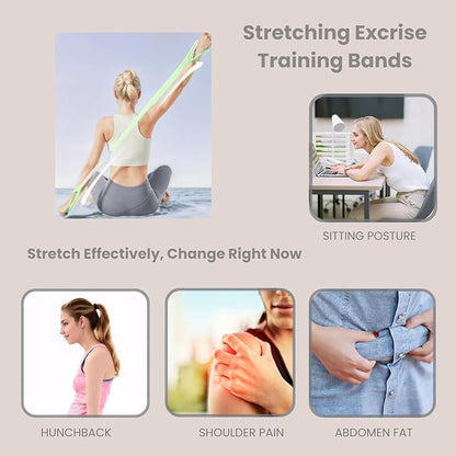 Figure 8 Resistance Band with Handles, Silicone Exercise Bands for Physical Therapy, Arm Shoulder Back Chest Workout, Portable Home Fitness Stretching Equipment for Yoga & Pilates