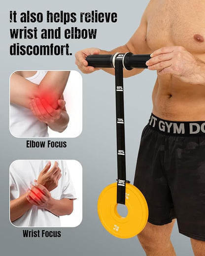 Forearm Strengthener & Forearm Exerciser, Wrist Roller with Thick Silicone Handle, Forearm Trainer with Heavy-Duty Nylon Strap for Muscle Building, Grip Strength and Recovery