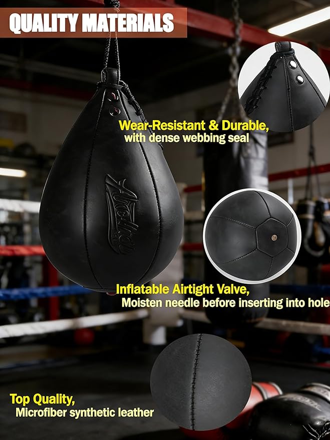 Boxing Speed Punching Bag MMA Training Speed Ball Hanging Swivel Reflex Bag Equipment Workout Kicking Martial Arts Home Gym Exercise Speedball