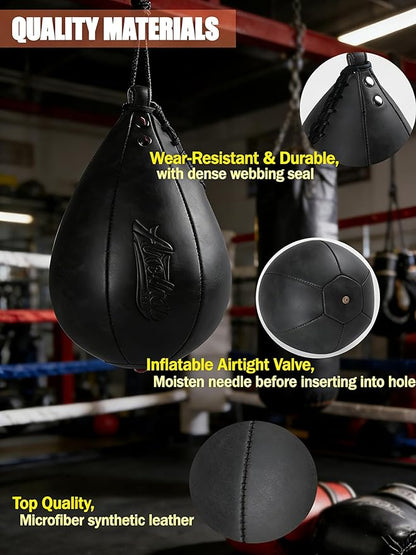 Boxing Speed Punching Bag MMA Training Speed Ball Hanging Swivel Reflex Bag Equipment Workout Kicking Martial Arts Home Gym Exercise Speedball