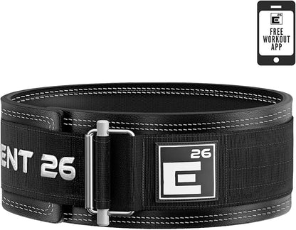Element 26 Hybrid Leather Weight Lifting Belt for Men & Women - Self locking Adjustable Leather Belt for Powerlifting, Olympic lifting & Functional Fitness - Weight Belt, Squat Belt, Back Support