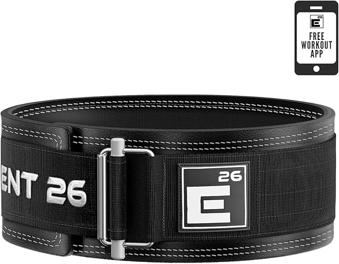 Element 26 Hybrid Leather Weight Lifting Belt for Men & Women - Self locking Adjustable Leather Belt for Powerlifting, Olympic lifting & Functional Fitness - Weight Belt, Squat Belt, Back Support