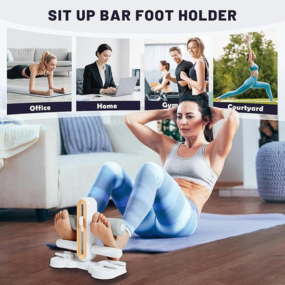 Sit up Bar Foot Holder Heigh Adjustable, Portable Sit Up Exercise Equipment with 2 Strong Suction Cups, Ab Machine for Home Workout for Men and Women