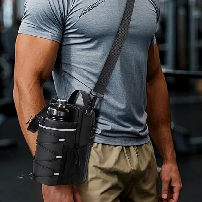 Magnetic Gym Bag with Phone Pocket, Fitness Bag Kit with Large Capacity Water Bottle, Sling & Premium Water Resistant Material, Travel & Workouts for Men Women, Gym Carrier Backpack