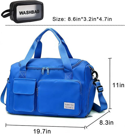 Small Gym Bag for Women, Travel Duffle Bag Carry On Weekender Bag with Shoe Compartment