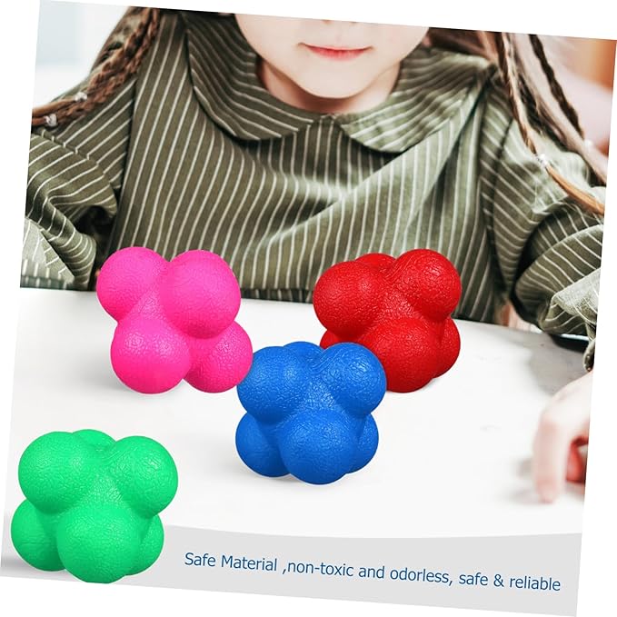6 Pcs Hexagonal Reaction Training Balls for Baseball Fitness Agility and Reflex Improvement High Difficulty Hand Eye Coordination Equipment Lightweight for