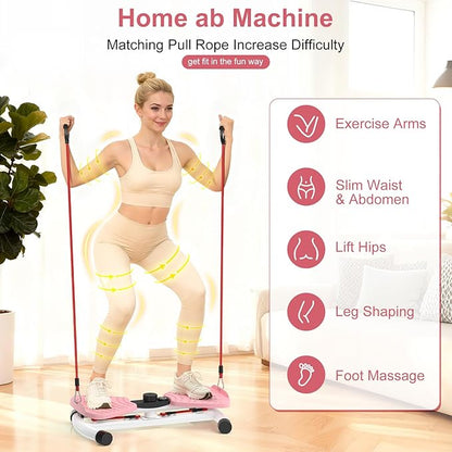 Waist Twister Machine Exercise, Ab Machine Adjustable Waist Twisting Fitness Tool，Noiseless Ab Twister Board for Women Men，Anti-Slip Home Gym Workout Equipment 300 lbs Weight Capacity