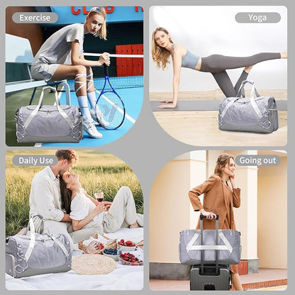 Gym Bag 36L Large Travel Duffel Bag For Men&Women Water-Resistant Sport Bags With Shoes Compartment Wet Pocket Heavy Duty Weekender Overnight Carry On Bag For Gym, Yoga, Swim, Travel
