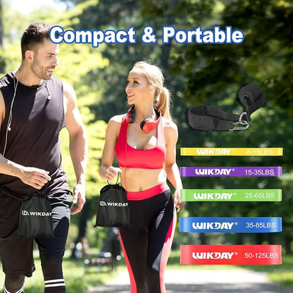 Resistance Bands, Pull Up Bands, Workout Bands for Exercise, Thick Heavy Resistance Band Set with Door Anchor, Elastic Bands for Body Stretching, Training at Home/Gym for Men & Women