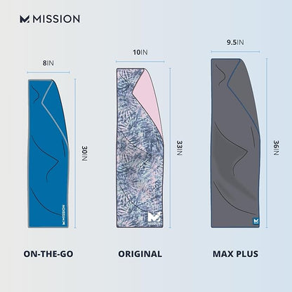MISSION Original Cooling Towel - Soft, Durable Microfiber - Cools Up to 2 Hours - UPF 50 Sun Protection - Machine Washable