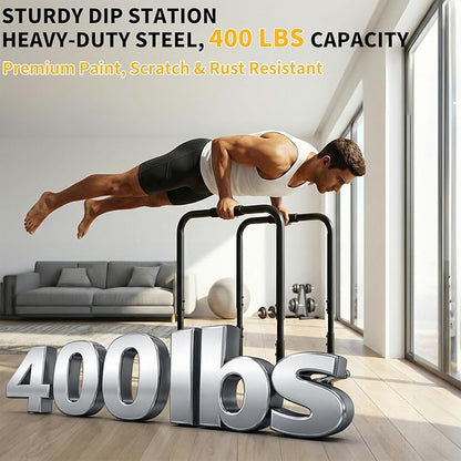 NEWBULIG Dip Bar Station, Adjustable Pull Up Bar for Doorway with Soft High-Density Foam Handles, Heavy Duty Dip Stands for Home, Gym, Patio, Office