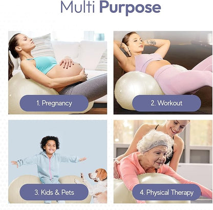 Meex Peanut Ball Labor - Durable and Thick Birthing Ball for Pregnancy - Peanut Ball Pregnancy for Labor - Antiburst Birth Ball - Labor Ball - Peanut Exercise Ball - Pregnancy Ball - Pump Included