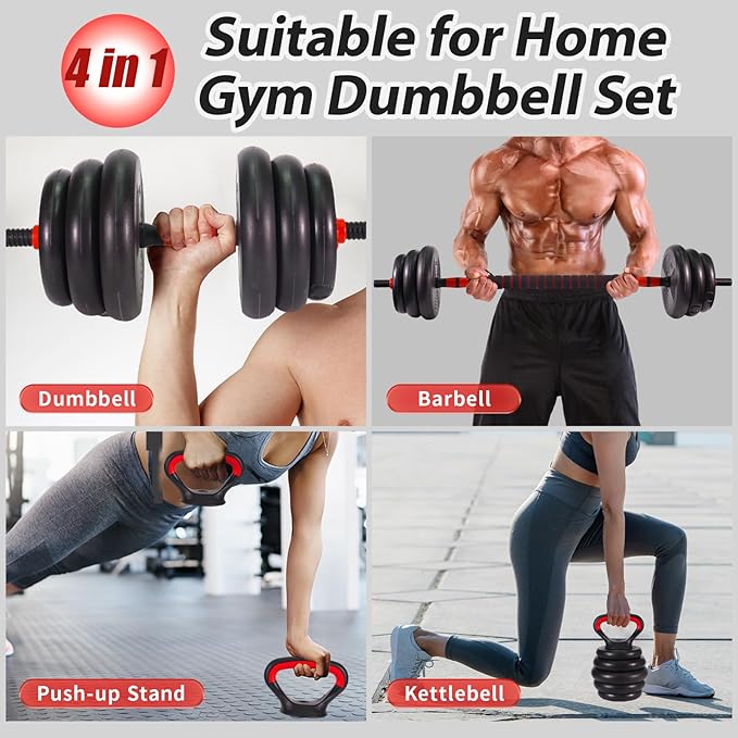Adjustable Dumbbell Set 20/30/70/90LBS Weight Set for Home Gym Full Body Workout with Multiple Fitness Combinations