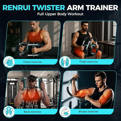 Twister Arm Trainer, Chest Workout Equipment for Men & Women Adjustable 5 Resistance Levels (40-130 lbs), Ergonomic Home Gym Strength Trainer with Anti-Slip Handles & Carry Bag