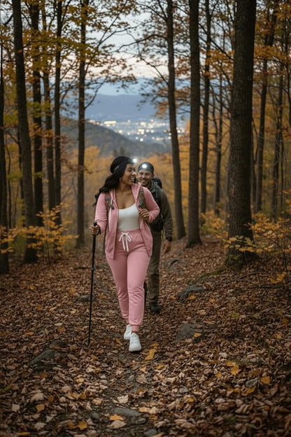 CLOCOR Track Suits for Women Set - Casual 2 Piece Outfits Sweatsuit Pocket Hoodies Long Sleeve with Patchwork Pants Set