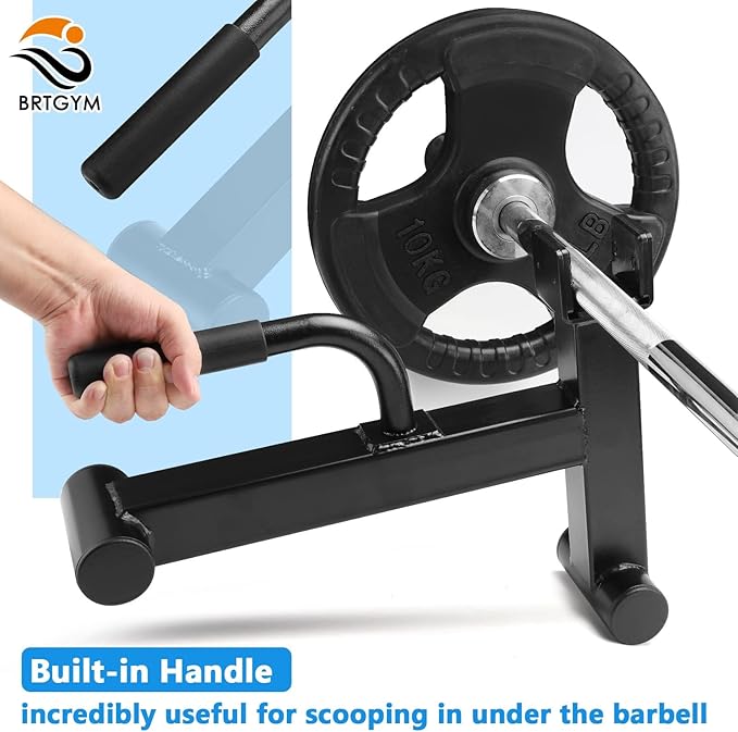 Deadlift Jack Barbell Stand,Carbon Steel Made,Easily Load and Unload 600lb Barbell Plates for Deadlift Exercise, Weight Training, Home Gym (Black Powder Coated)