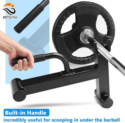 Deadlift Jack Barbell Stand,Carbon Steel Made,Easily Load and Unload 600lb Barbell Plates for Deadlift Exercise, Weight Training, Home Gym (Black Powder Coated)