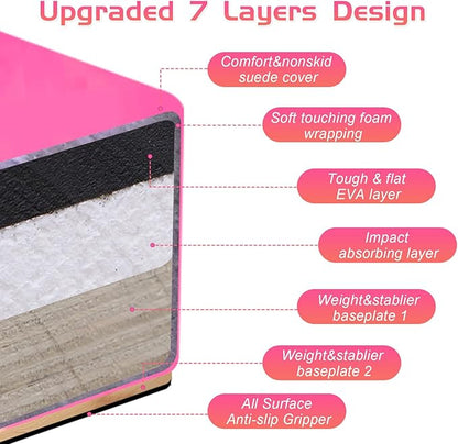 8FT Folding Balance Beam -Gymnastics Floor Beam -Gymnastics Equipment for Kids,Wood core- Anti-Slip Bottom and Carrying Bag for Home