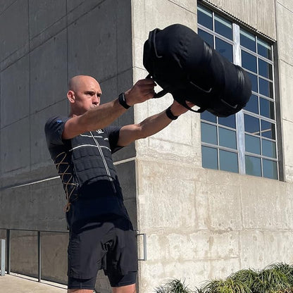 HYPERWEAR Adjustable Sandbag System, Heavy-Duty with Handles & Pre-Filled SandBell Filler Sandbags (25, 40, 80, 160 lbs)
