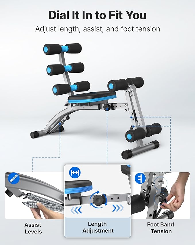 MERACH Ab Machine, Multi-Functional Adjustable Ab Trainer, Ab Workout Bench for Home Gym, Sit Up Machine for Abdominal, Exercise Chair for Full Body Workout