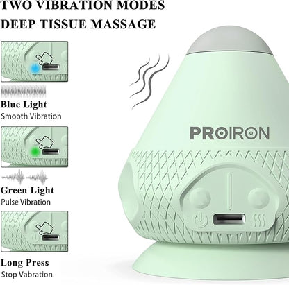 PROIRON Mountable Massage Ball with Suction Cup Pinpoint Deep Tissue Muscle Knot & Sore Relief, Vibration & Heating Trigger Point Massage Tool for Back Neck, Self-Massage Tool