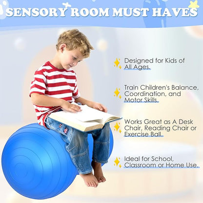 Sensory Peanut Ball, Sensory Toys for Kids with Autism, Physical Therapy Equipment, Designed to Train Kids’ Balance and Coordination Skills, Suitable for School or Home Therapy, Autism Toys