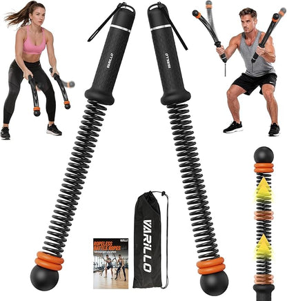 Ropeless Battle Ropes Adjustable Weight, Portable Cordless Battle Ropes for Home Gym with Storage Bag, High Calorie Burn for Men & Women, Fitness Equipment for HIIT & Low-Impact Aerobic Training