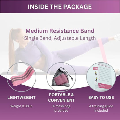 Adjustable Fabric Resistance Bands, Non-Slip Exercise Bands for Men and Women, Perfect Workout Bands for Glutes and Lower Body Training - 1 Pack