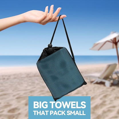 Microfibre Towel Extra Large for Beach, Travel, Swimming, Bath– Quick Dry, Ultra Compact, Sand Free, Lightweight & Super Absorbent(Blue,78x35 in)