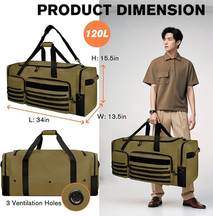 Goloni 130L Heavy Duty Large Duffle Equipment Bag,Catchers Gear Bag with Shoe Compartment,Baseball Duffle Bag
