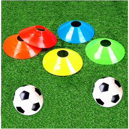 Soccer Cones (50 Pcs), Disc Cone Agility Training Sports Cone Plastic with Carry Bag & Holder for Football Basketball Drills Field Markers, (5 Colors)