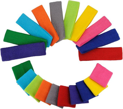 ONUPGO Sweatband Set Sports Headband Wristband Set Sweatbands Terry Cloth Wristband Wrist Sweatband Headbands Moisture Wicking Sweat Absorbing Head Band