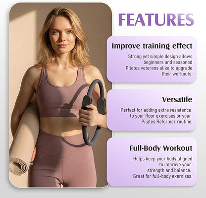 JKSHMYT Pilates Ring Fitness Circle for Women, Pilates Equipment – 14.5" Home Magic Exercise Workout, Better me Pilates Essentials Starter Set for Beginners Toning Shape Full Body