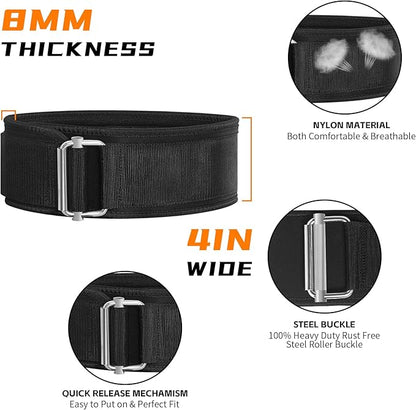 Workout Weight Lifting Belt for Men, Gym Belt for Dip, Squat, Pull Up and Exercise with Metal Buckle,Back Support Weightlifting Belt Women