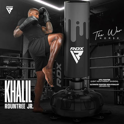 RDX XXL 330LBS Freestanding Punching Bag with Cover & Gloves – 72” Adult Heavy Pedestal Punch Bag Set - 17 Suction Cup 8 Extended Legs Stand Base - Kick Boxing MMA Home Gym Fitness
