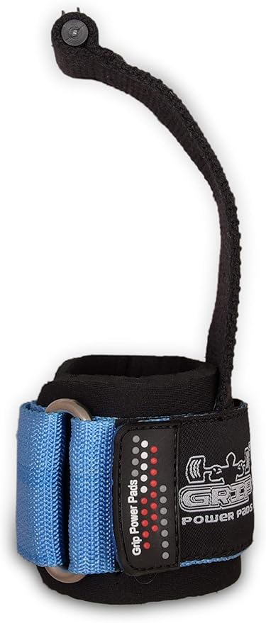 Gym Lifting Dowel Straps Neoprene Padded Wrist Wraps for Weight Training, Bodybuilding & Fitness – Wrist and Grip Support, 2 Pack (Blue)