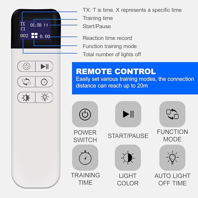 Sports Agility Lights Training-6 Modes,Reaction Training Light,Portable Fitness Lights Trainer, Improve Speed, Agility & Reaction Time Training Kit-Design Different Targeted Training