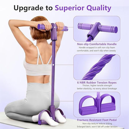 Pedal Resistance Band with Handle, 21 Fitness Resistance Bands, 6-Tube Foot Pedal Resistance Band for Home Workout, Multifunction Pedal Puller Resistance Band for Abdomen, Waist, Arms & Legs