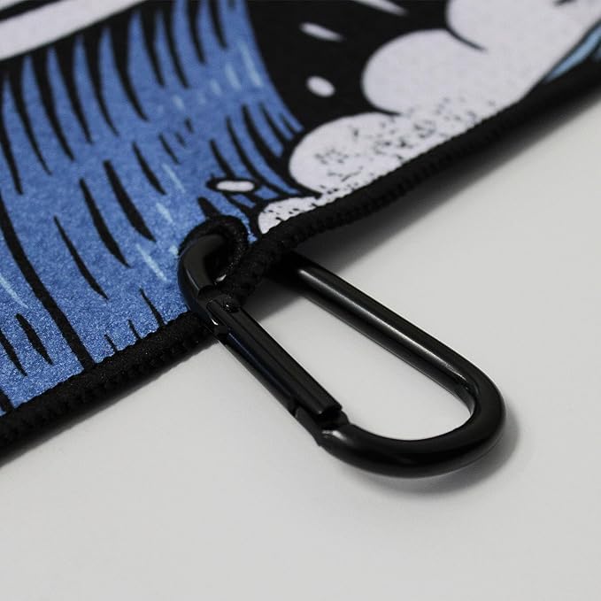 RokFit Gym & Golf Towel – Multi-Use, Quick-Dry, Durable Utility Towel with Bold Graphic and Carabiner Clip (Own The Grind)