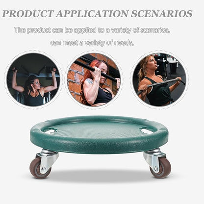PRETYZOOM Abdominal Roller Wheel with Four-wheel Silent Design, Multifunctional Core Exercise Slider Disc for Home Gym Fitness, Green Ab Workout Machine for Men and Women