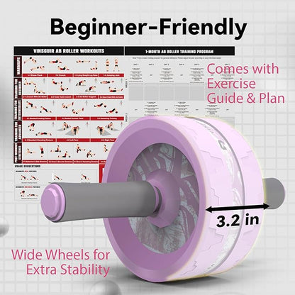 VINSGUIR Ab Roller Wheel, Abs & Core Workout Equipment for Home Gym with Knee Pad Accessories, Abdominal Wheel for Full-body Strength Training
