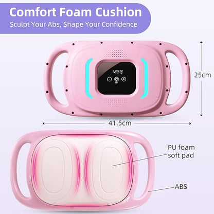 Smart Ab Trainer Machine with Music & Counter, Sit Up Assistant Core Workout Equipment with Foam Cushion for Home Gym Fitness