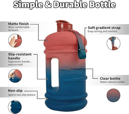 TOOFEEL1 Gallon Water Bottle,Leakproof,Bpa Free,Dishwasher Safe,128 oz Large Water Jug wiht Handle,Travel & Camping & Sports & Gym Water Bottle For Men and Women - Dawn