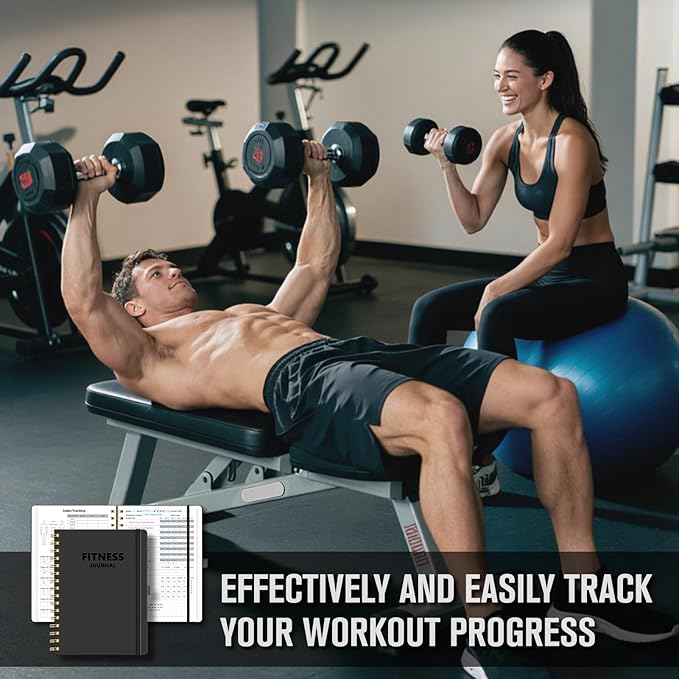Workout Journal, Fitness Journal for Women & Men, A5 Workout Log Exercise, Fitness Trackers Plan Week With Goals, Calendar, Loss Weight Diet Training, Progress, Gym & Home Workouts (Black)