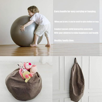 Yoga Ball Cover - Pilates Exercise Yoga Ball Cover, Anti Scratch Exercise Ball Cover with Handle for 55/65/75cm Birthing Ball, Stability Ball, Balance Ball (Without Ball)