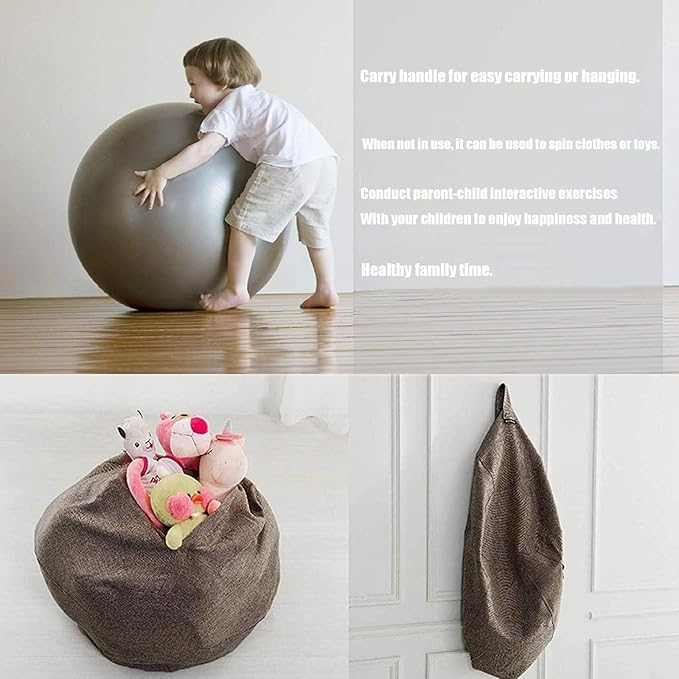 Yoga Ball Cover - Pilates Exercise Yoga Ball Cover, Anti Scratch Exercise Ball Cover with Handle for 55/65/75cm Birthing Ball, Stability Ball, Balance Ball (Without Ball)
